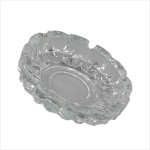 Scrumiera rotunda din sticla, Vidrex, 11.7 cm, culoare transparenta